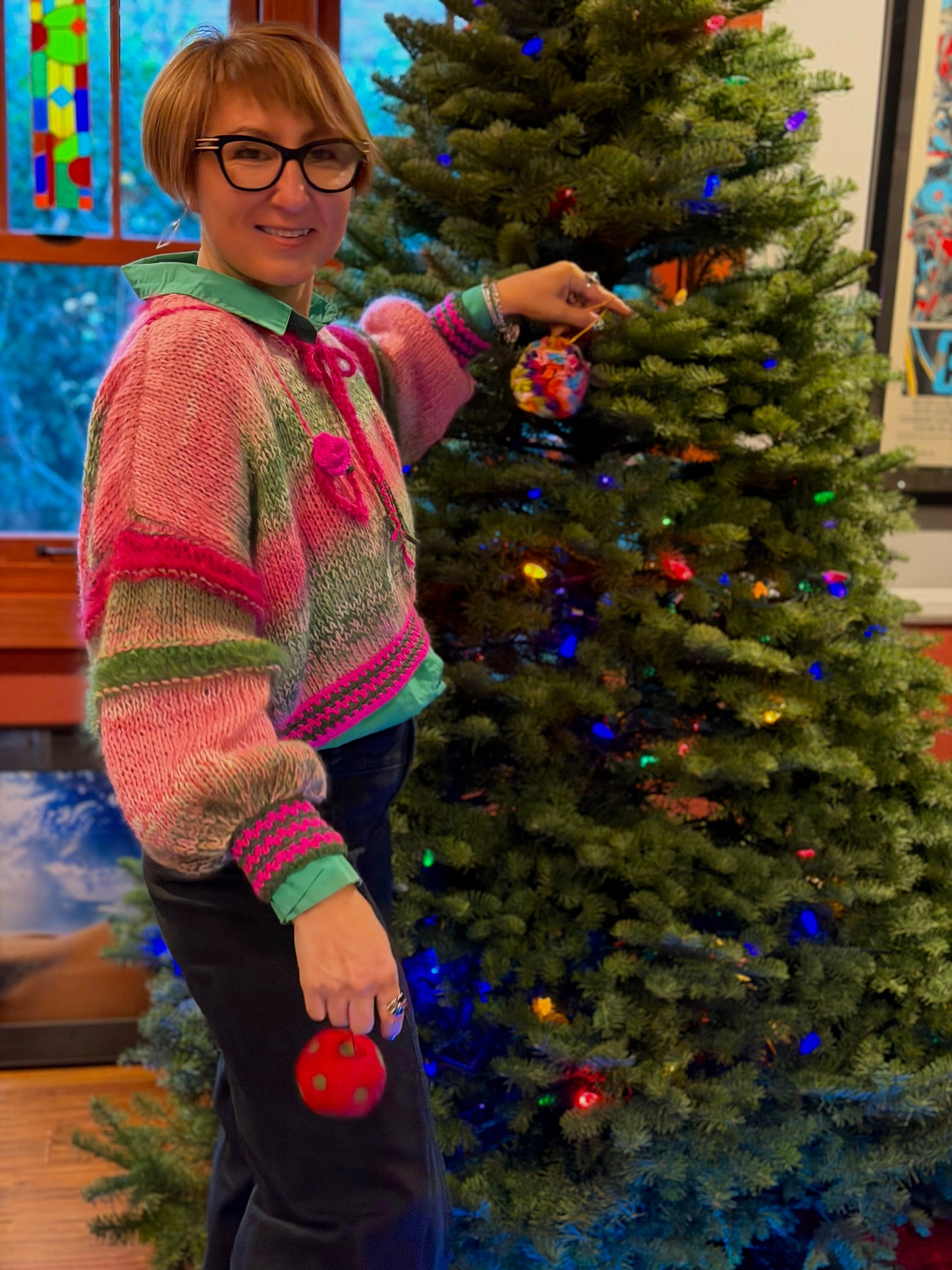 Roses crushed in morning dew sweater