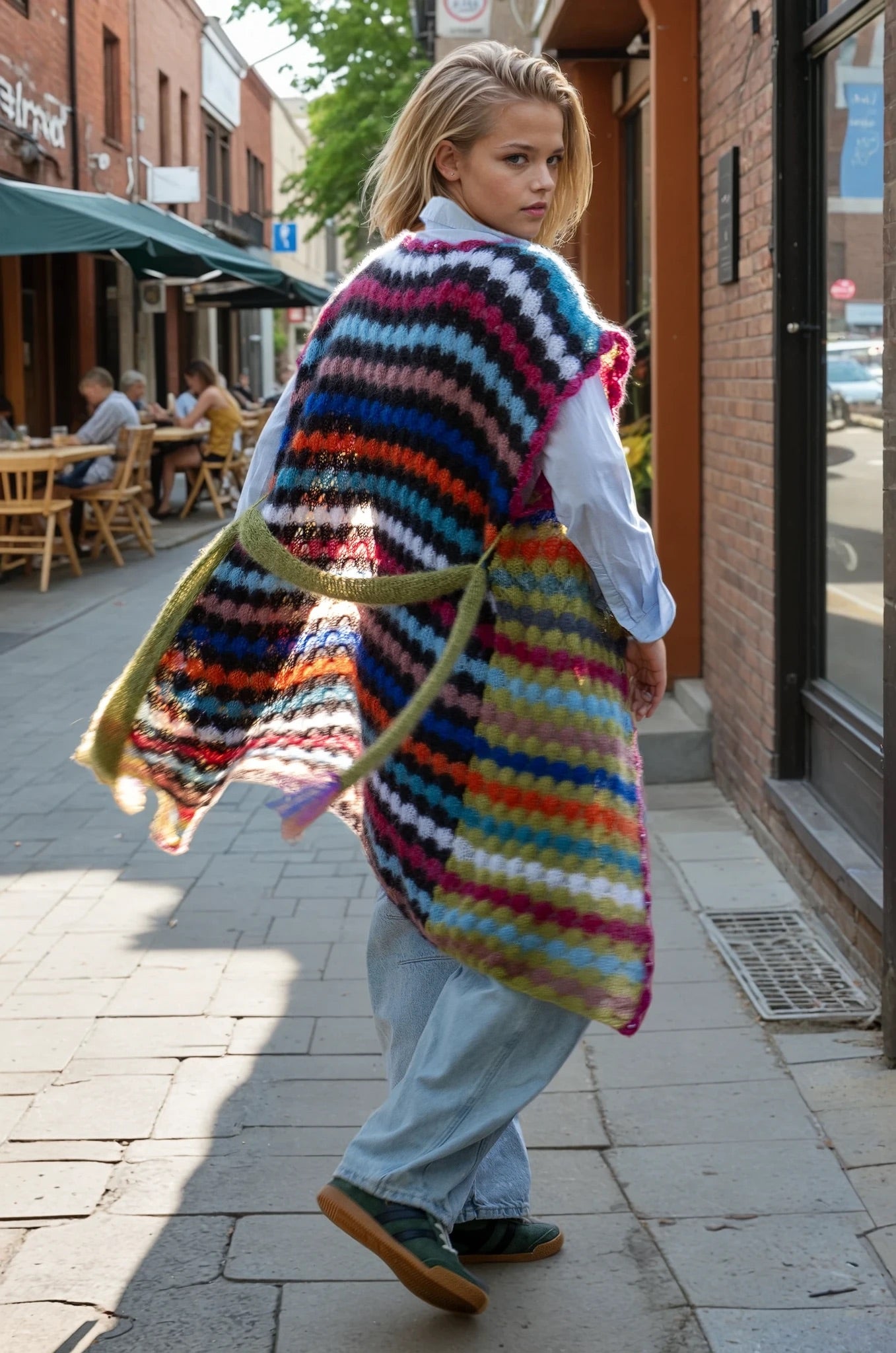The colorful honeycomb vest