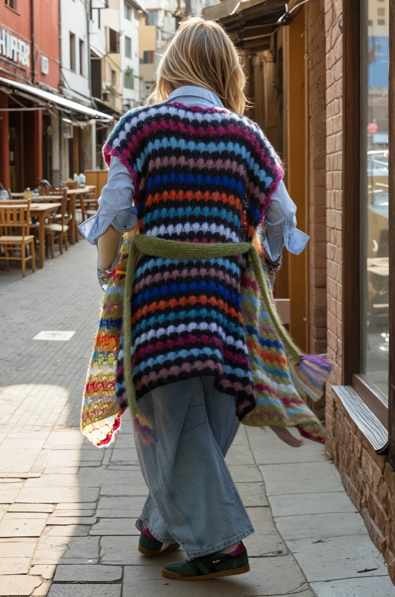 The colorful honeycomb vest