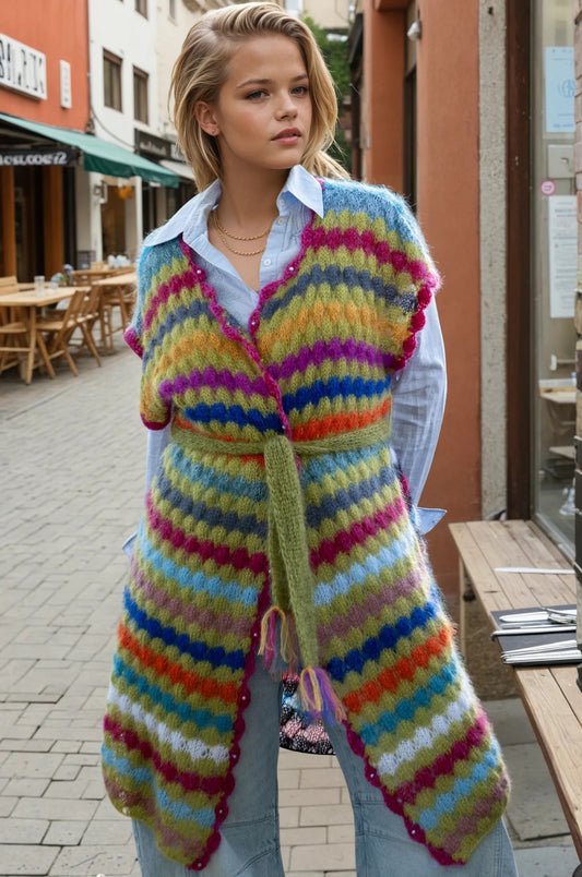 The colorful honeycomb vest