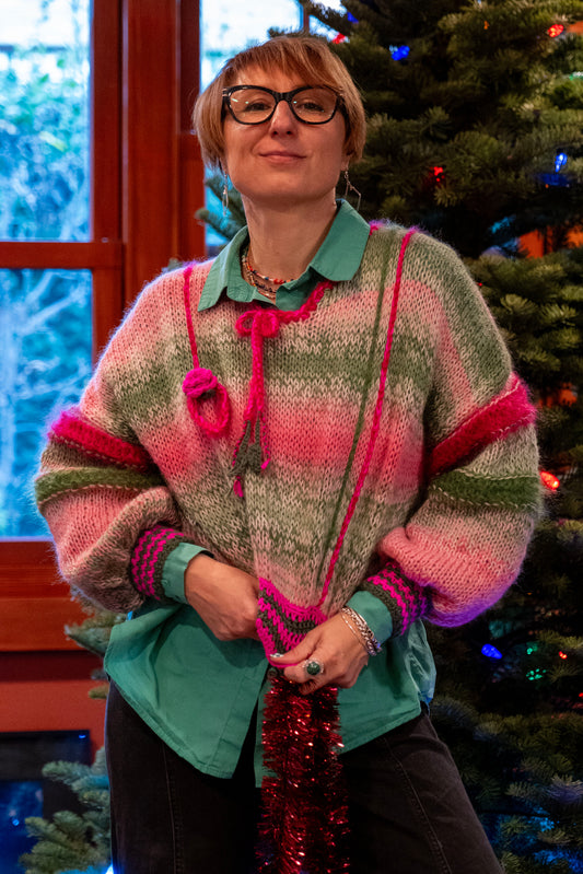 Roses crushed in morning dew sweater